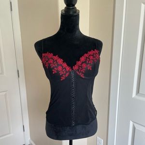 y2k grunge/goth red and black corset